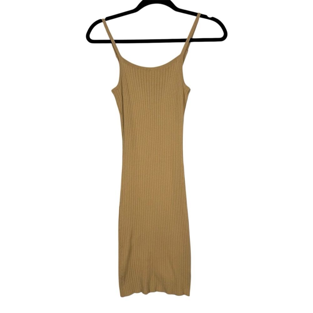 House Of Harlow 1960 Tan Ribbed Mini Slip Dress Women’s Size XS